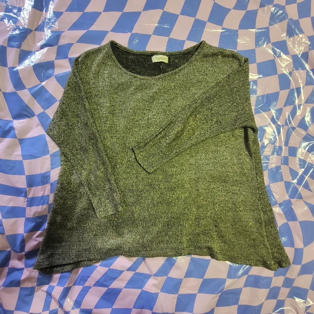 Pull&Bear Size Small Women's Gray Sweater With Metallic Foil Detail